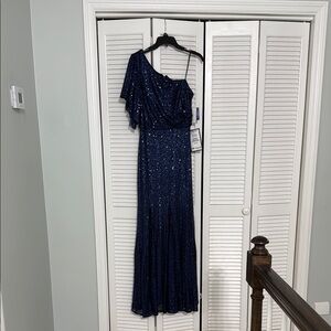 R & M Richards Navy Sequin Dress